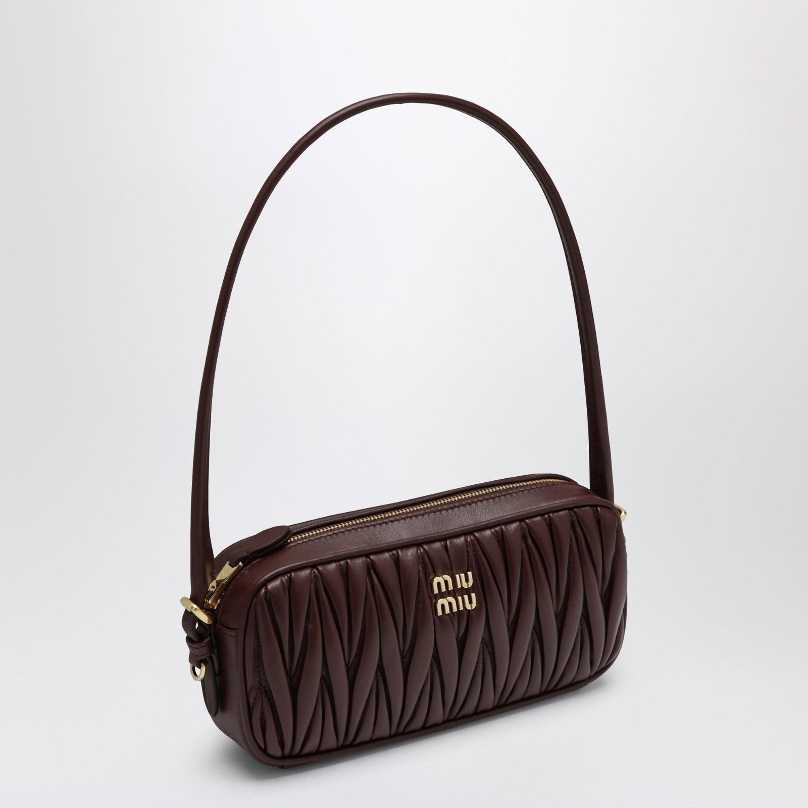 Miu Miu MIU MIU $1950 Burgundy Matelassé Nappa Leather Pouch New & A Size ONE SIZE - 2 Thumbnail
