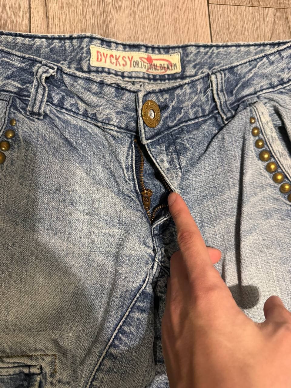 Other Y2K Cargo Jeans Dycksy Size 29 Blue Avante Garde Size 29" - 8 Thumbnail