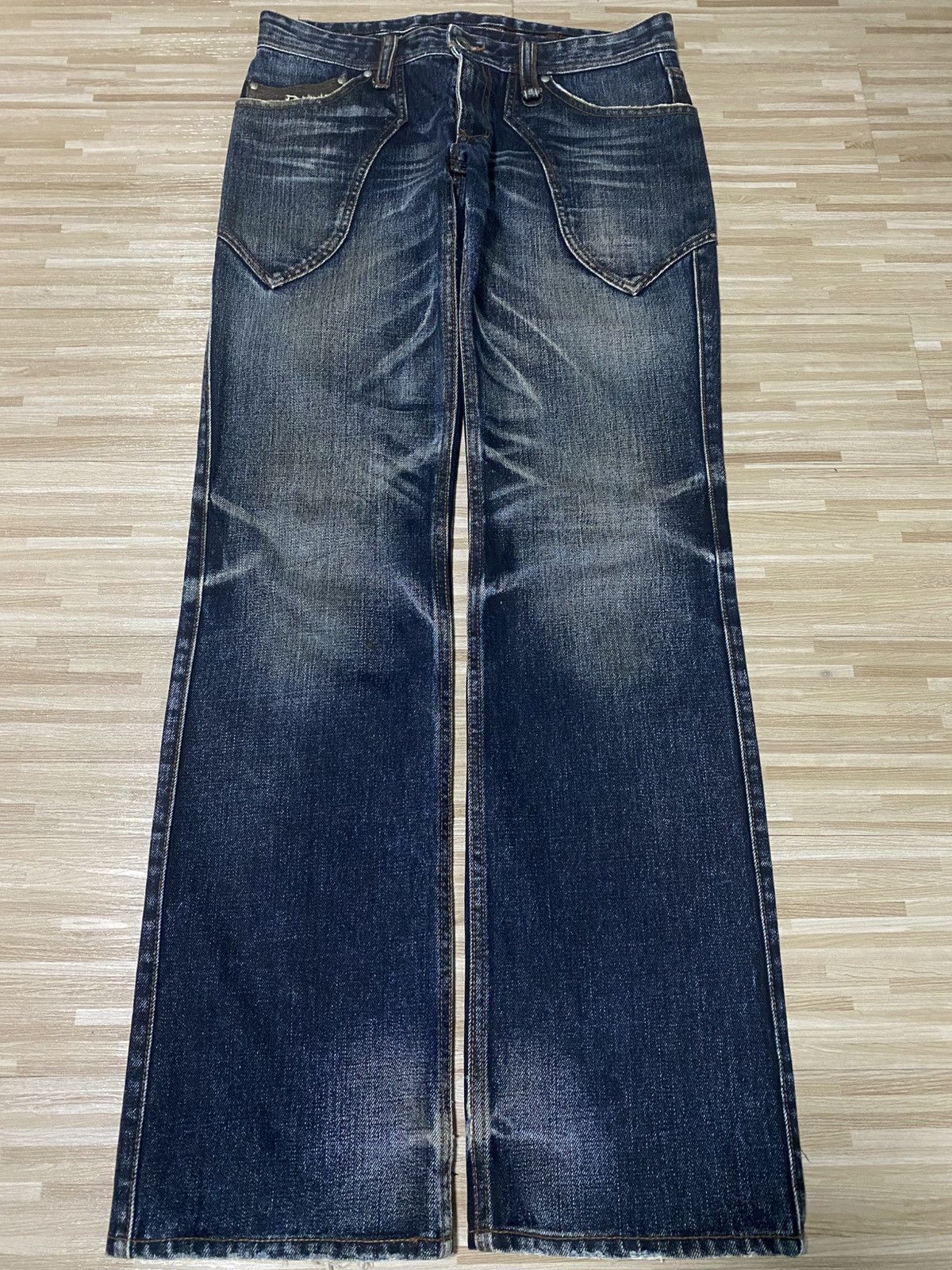 Japanese Brand 💥FLARE 90s BY N.C.F.M WASHED DISTRESS JEANS Size US 30 / EU 46 - 3 Thumbnail