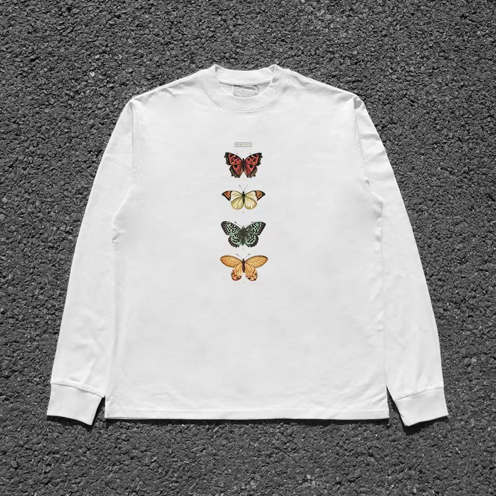 Japanese Brand × Vintage White casual retro butterfly print long sleeve t-shirt Size US M / EU 48-50 / 2 - 1 Thumbnail