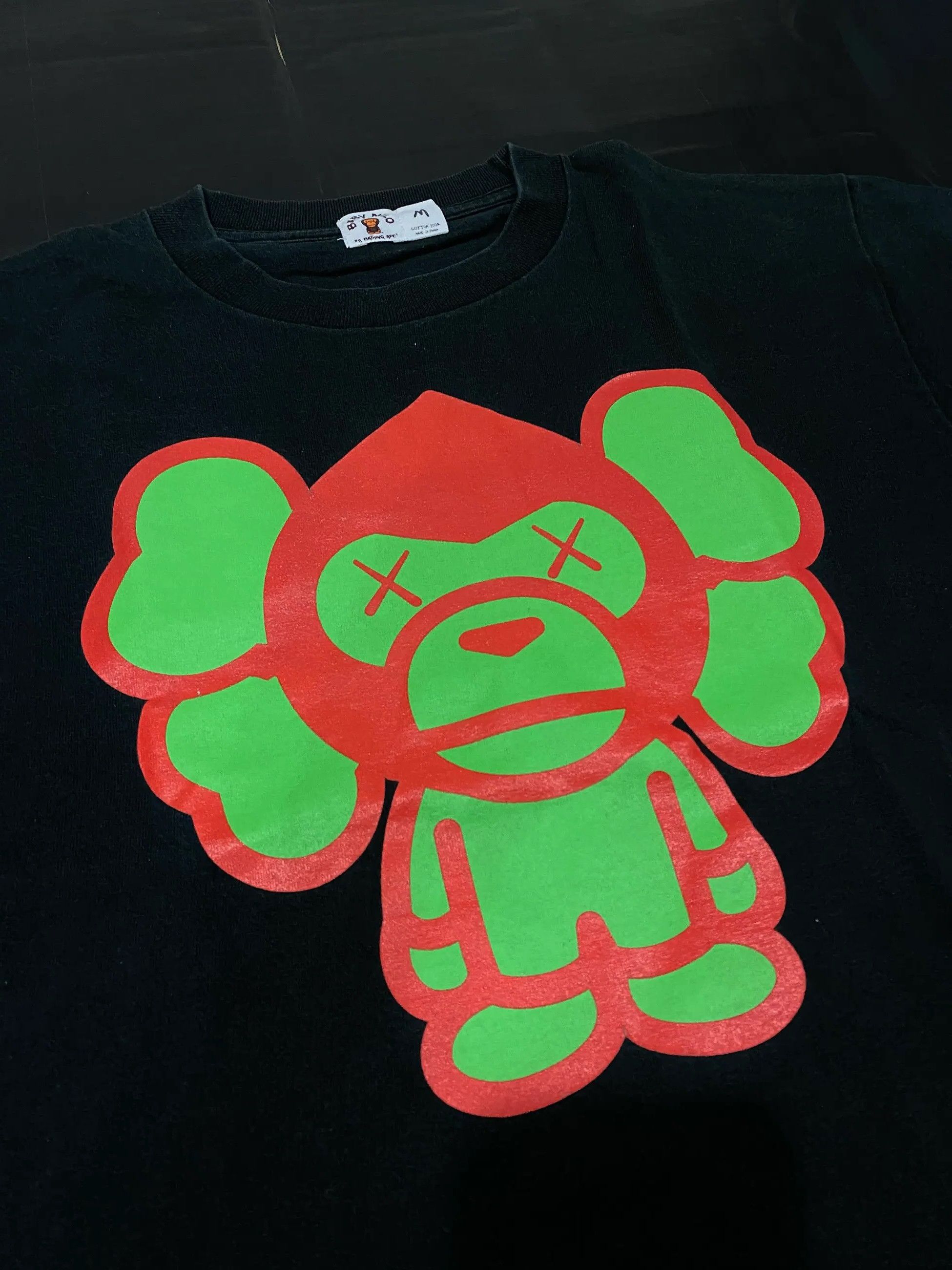 100% AUTH BAPE X KAWS BABY MILO BY BATHING APE T SHIRT XS