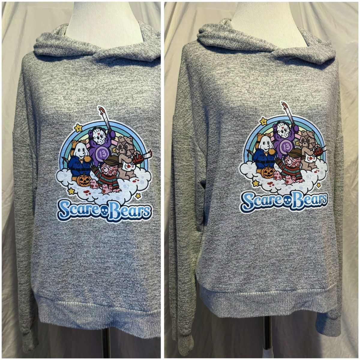 Gap Scare Bears, Upcycled, Retro, Knit Oversize Lounge Hoodie Size M / US 6-8 / IT 42-44 - 3 Thumbnail
