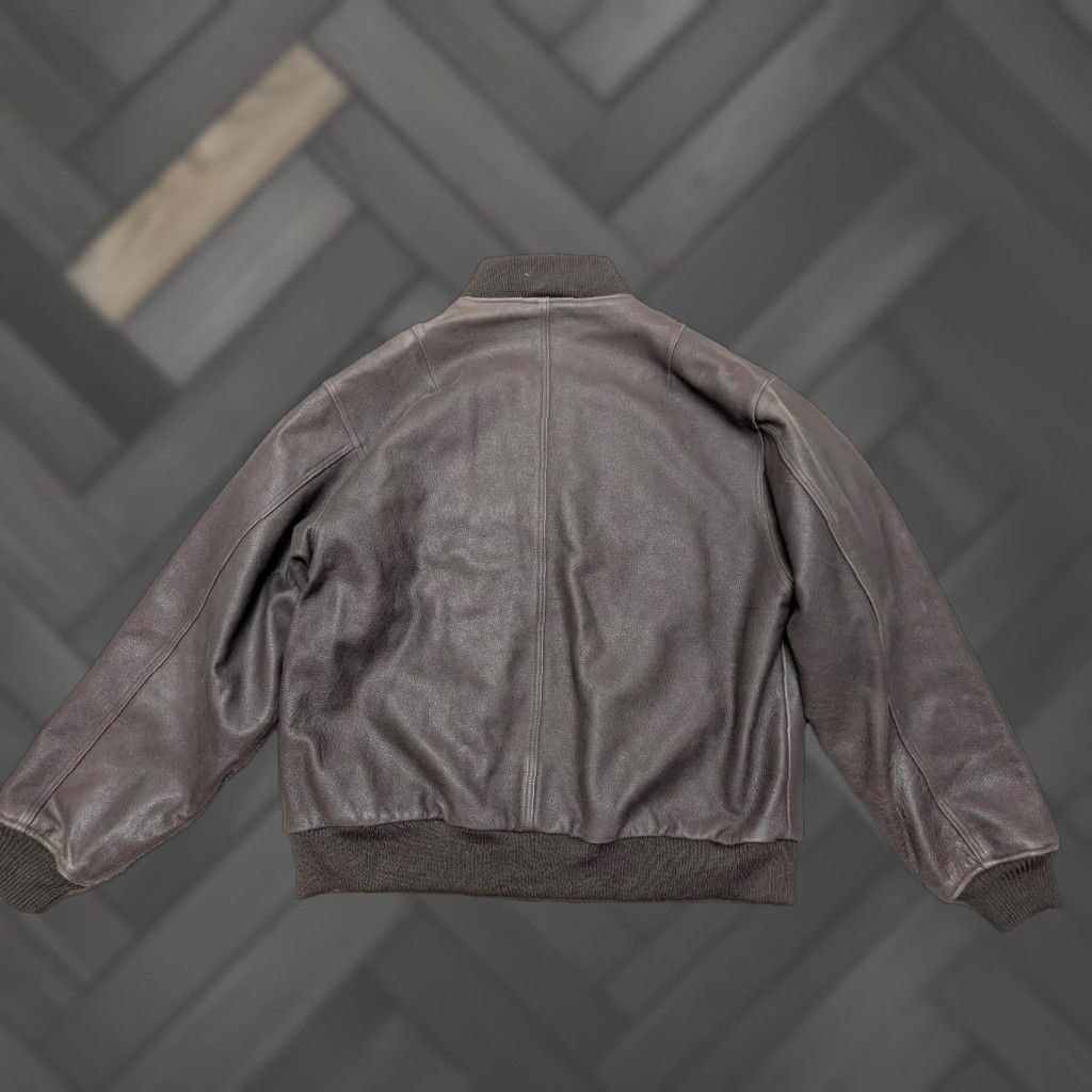 Eddie Bauer VINTAGE Eddie Bauer leather jacket XLT brown cowhide XL TALL bomber varsity Men XS? Size US XL / EU 56 / 4 - 1 Thumbnail
