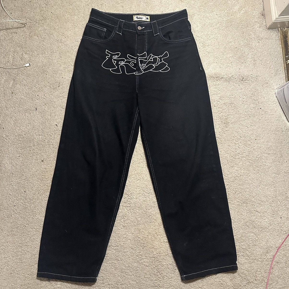 image of Protect Ldn Bonkers Denim in Black, Men's (Size 32)