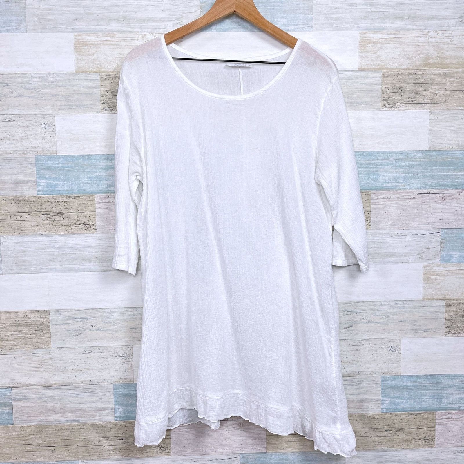 Bryn Walker Bryn Walker Gauze Lagenlook Tunic Top White 3/4 Sleeve XS Size XS / US 0-2 / IT 36-38 - 1 Thumbnail