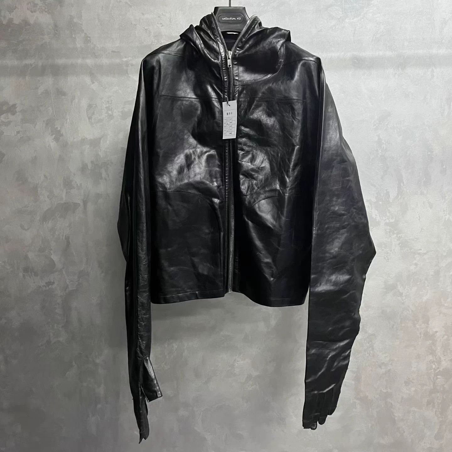Rick Owens Rick Owens black solid color hooded zip-up leather jacket Size US L / EU 52-54 / 3 - 1 Thumbnail