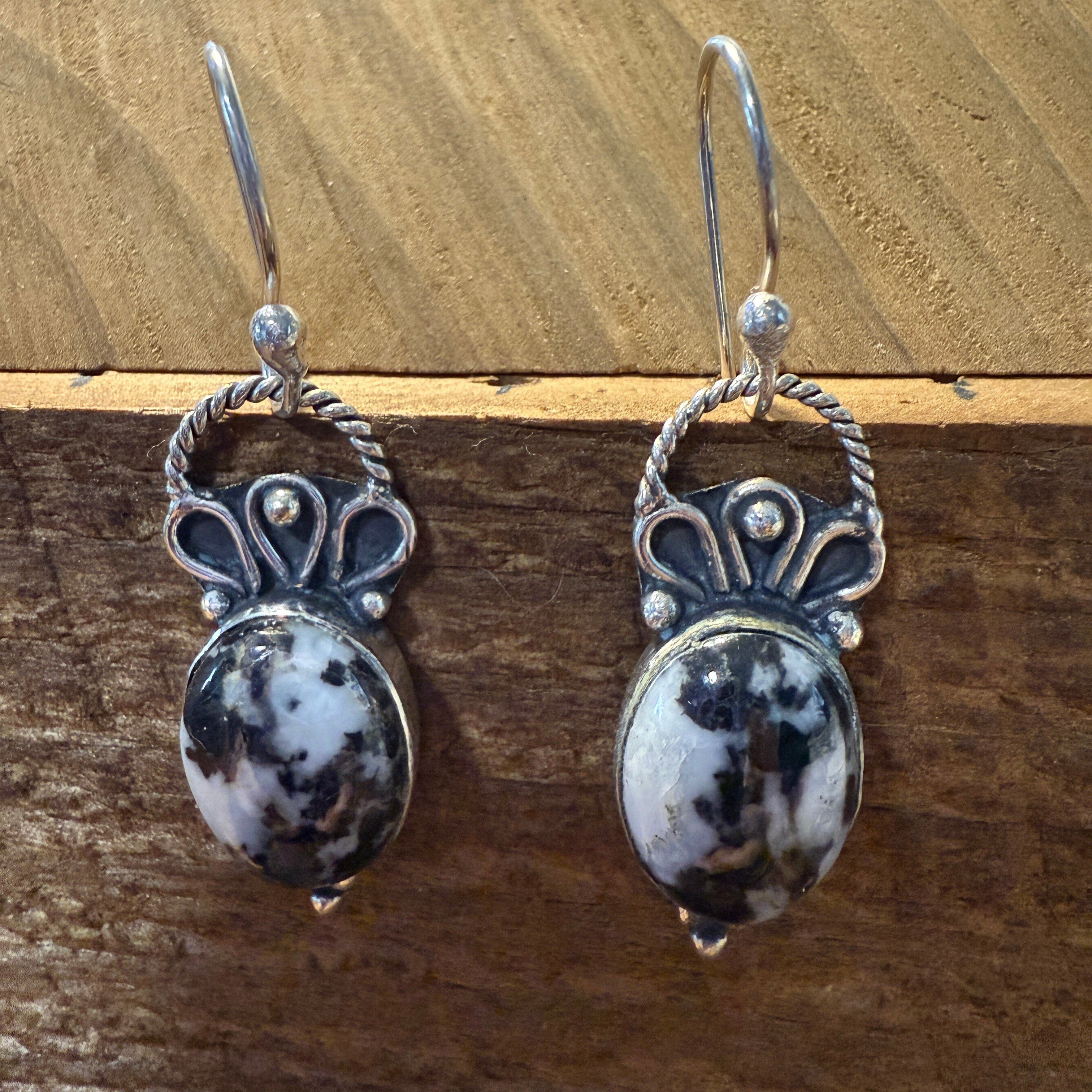 Other White Buffalo Dahlia Turquoise Sterling Silver Earrings Size ONE SIZE - 6 Thumbnail