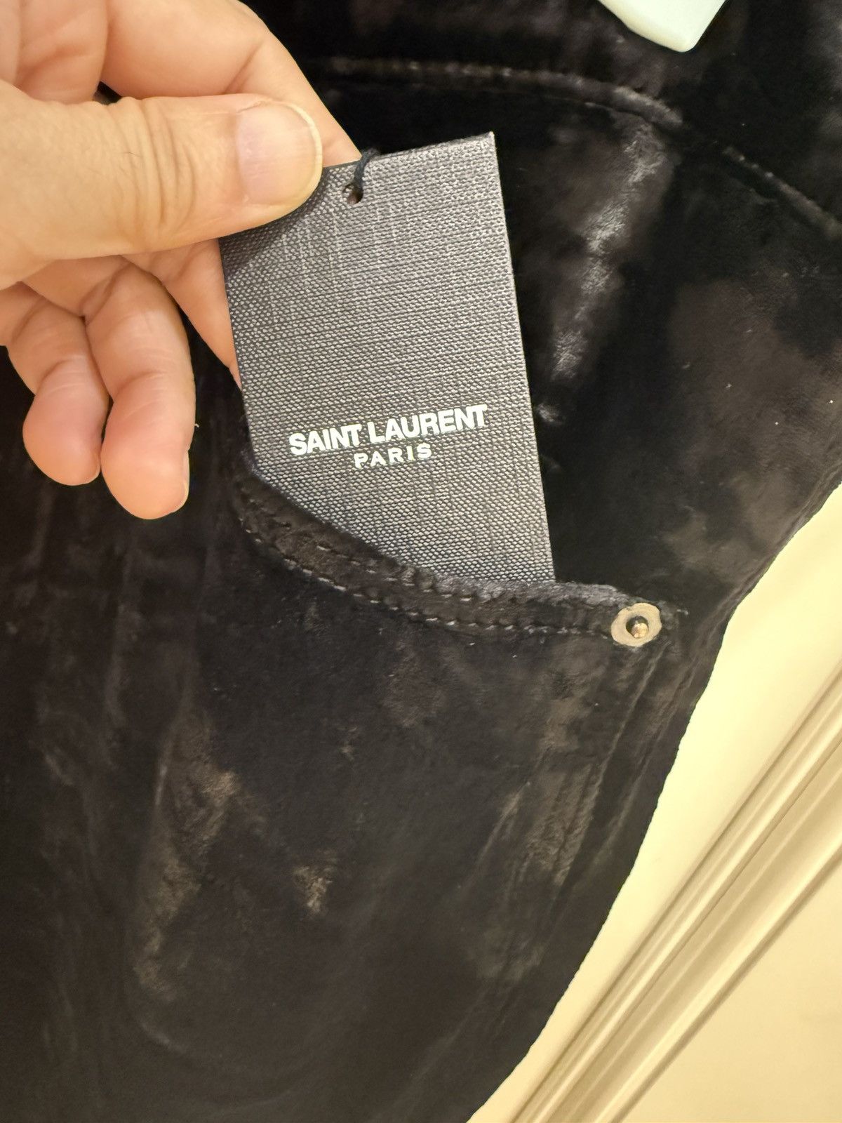 Saint Laurent Paris velvet black pants size 30 Size US 30 / EU 46 - 11 Thumbnail