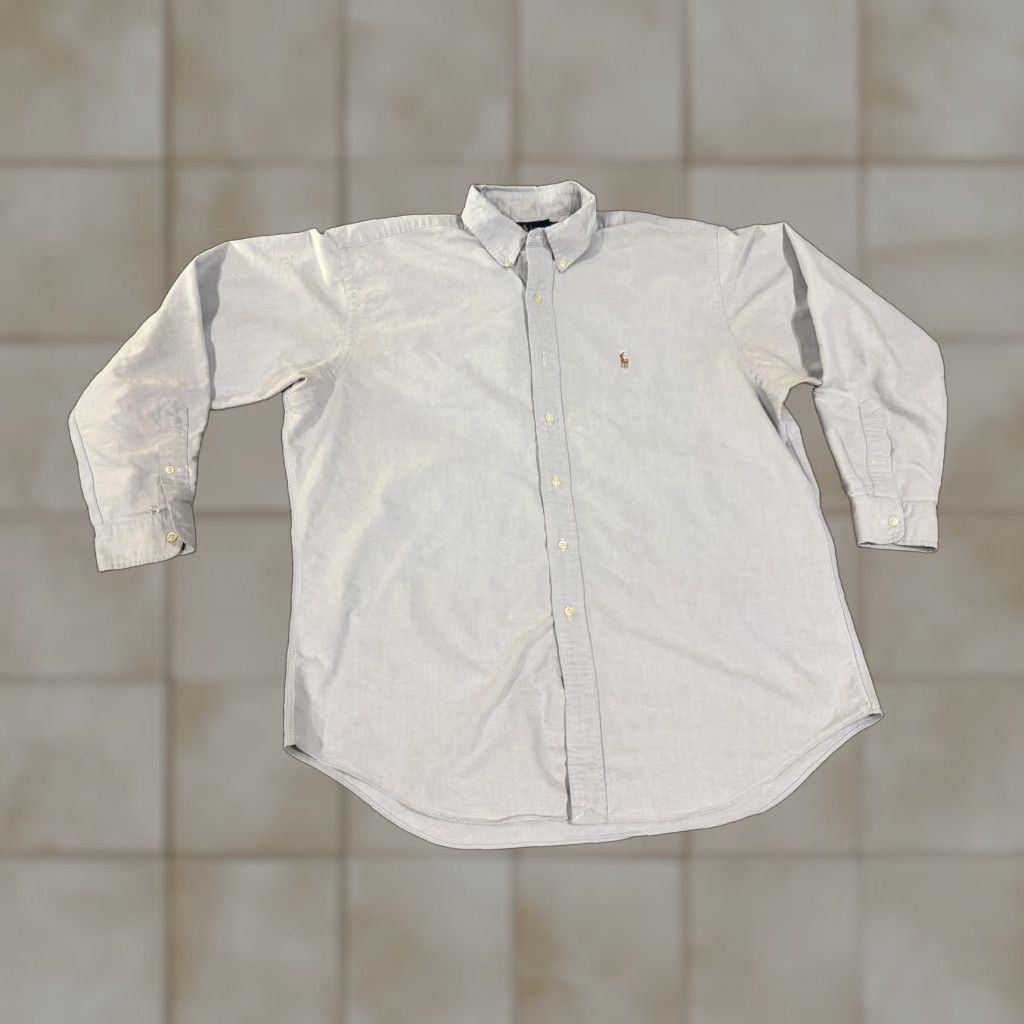 Ralph Lauren Ralph Lauren Blake Shirt Mens L Blue Solid Long Sleeve Button Down Oxford Size US L / EU 52-54 / 3 - 1 Thumbnail