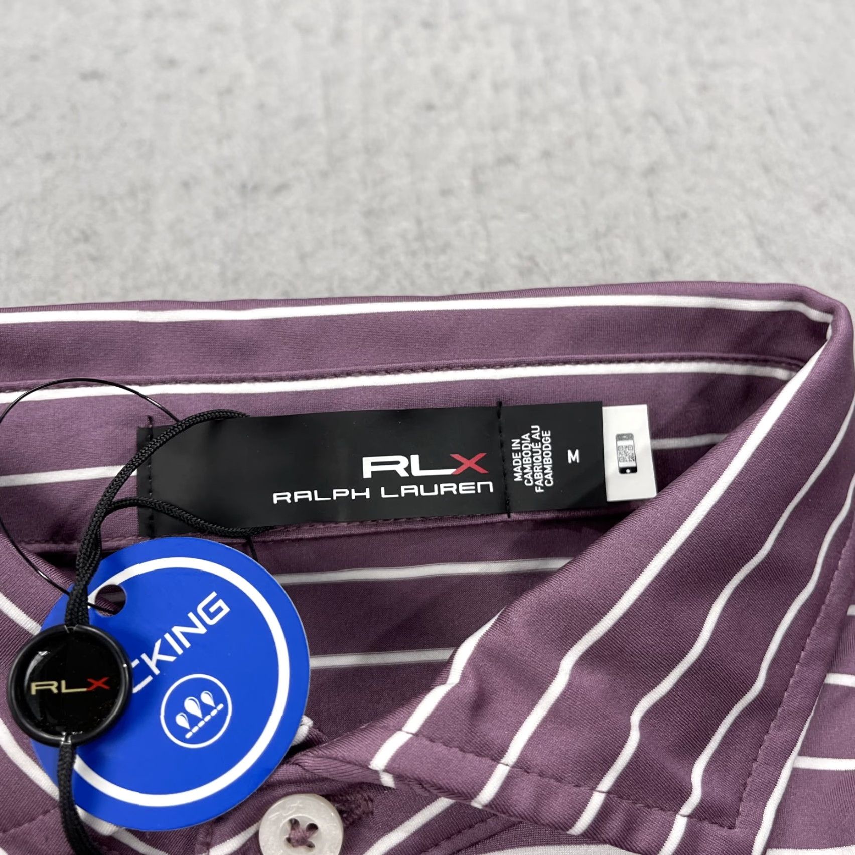 RLX Ralph Lauren RLX Ralph Lauren Polo Shirt Mens M Purple Logo Golf Striped Size US M / EU 48-50 / 2 - 5 Thumbnail