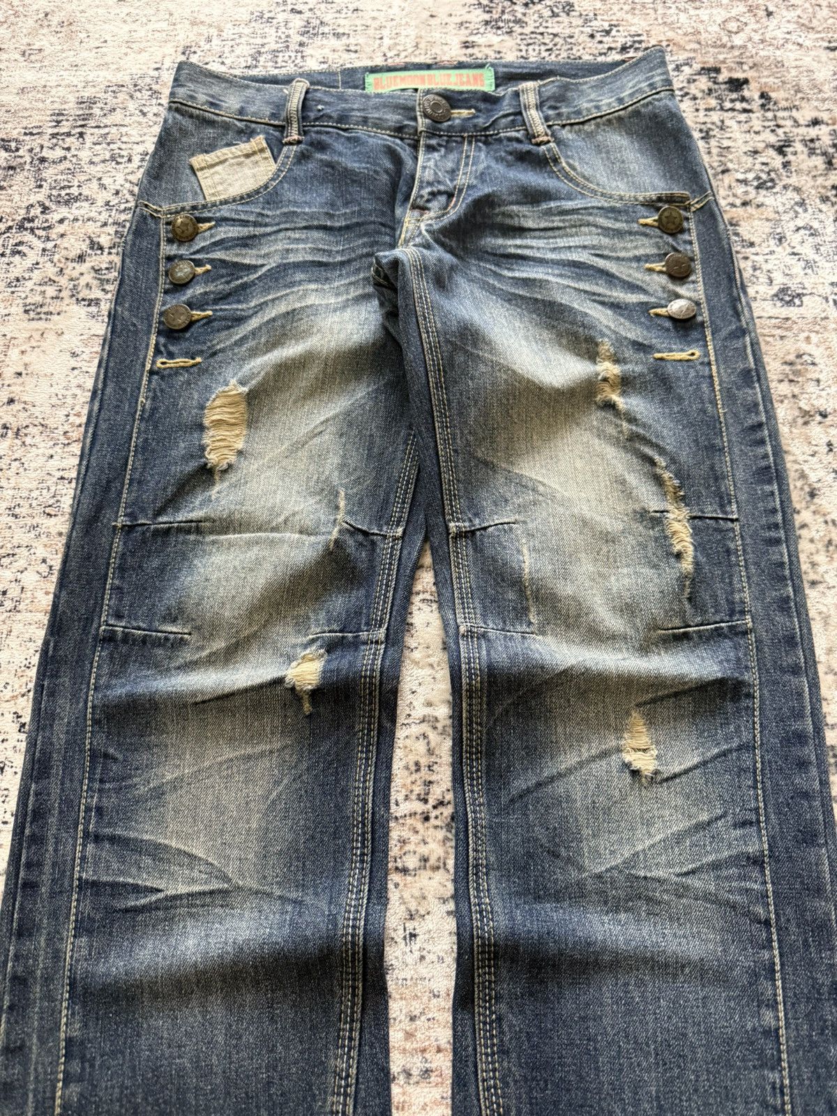 Hysteric Glamour BlueMoon Japan Paneled Surf Edition Straight Jeans Size US 30 / EU 46 - 3 Thumbnail