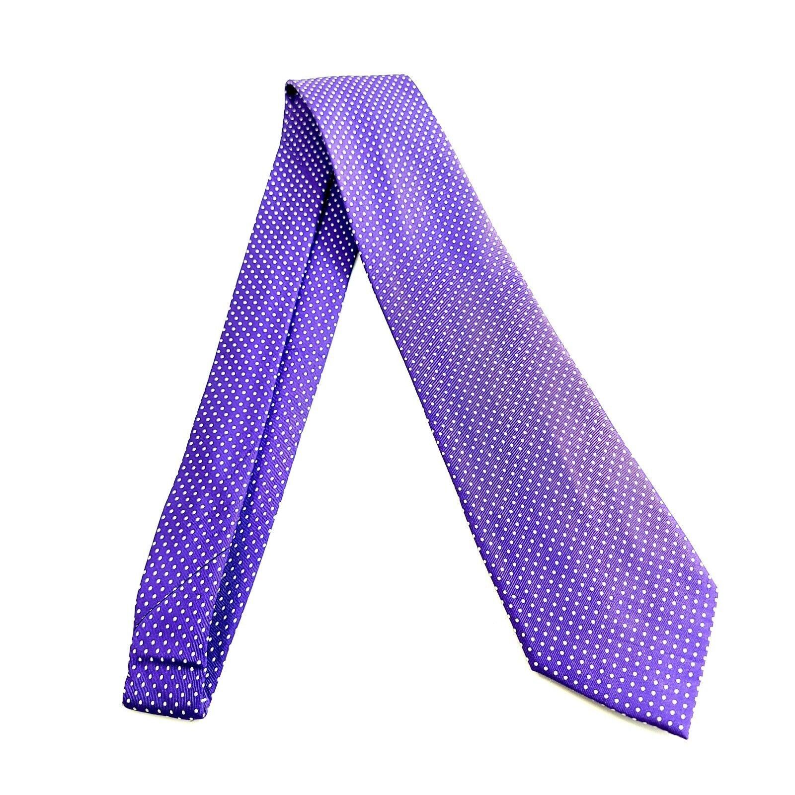 Croft & Barrow Croft & Barrow Woven Purple White Polka Dot Silk Tie Size ONE SIZE - 6 Thumbnail