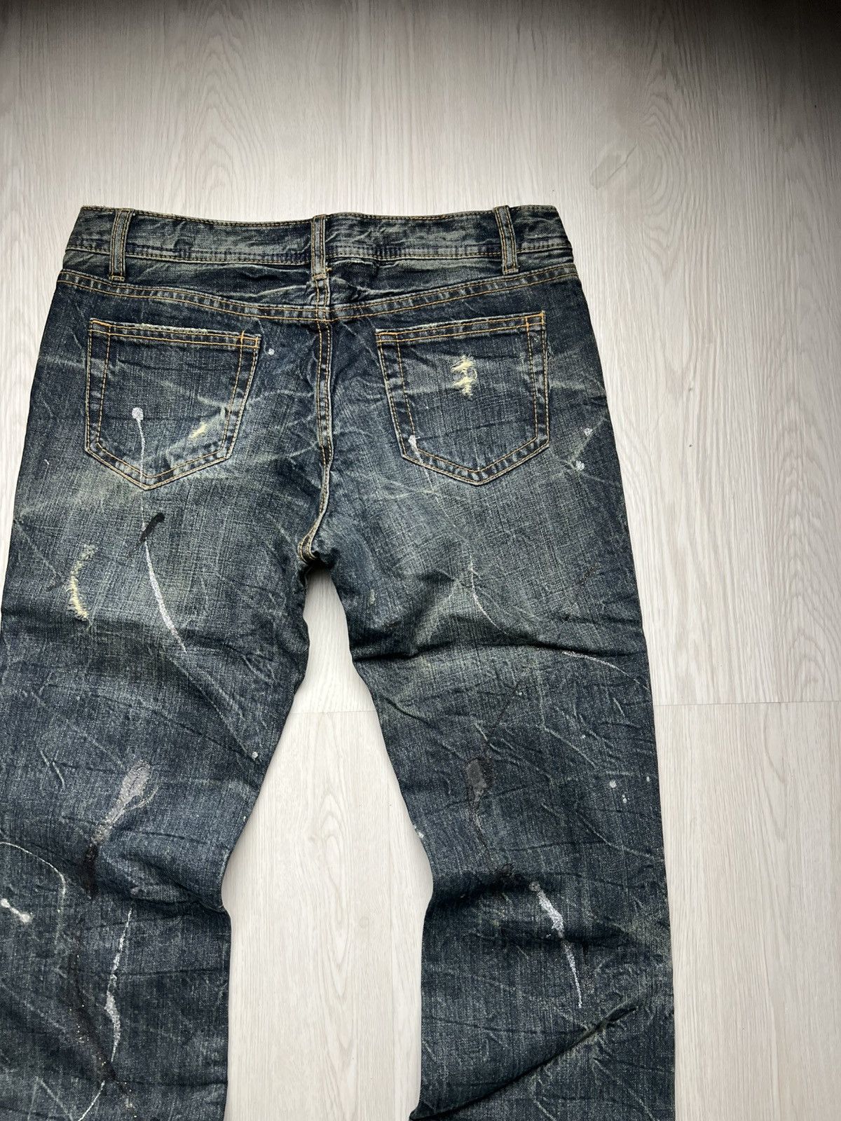 If Six Was Nine Theoria Mudwash Distressed Splatter Flared Denim Size US 30 / EU 46 - 4 Thumbnail