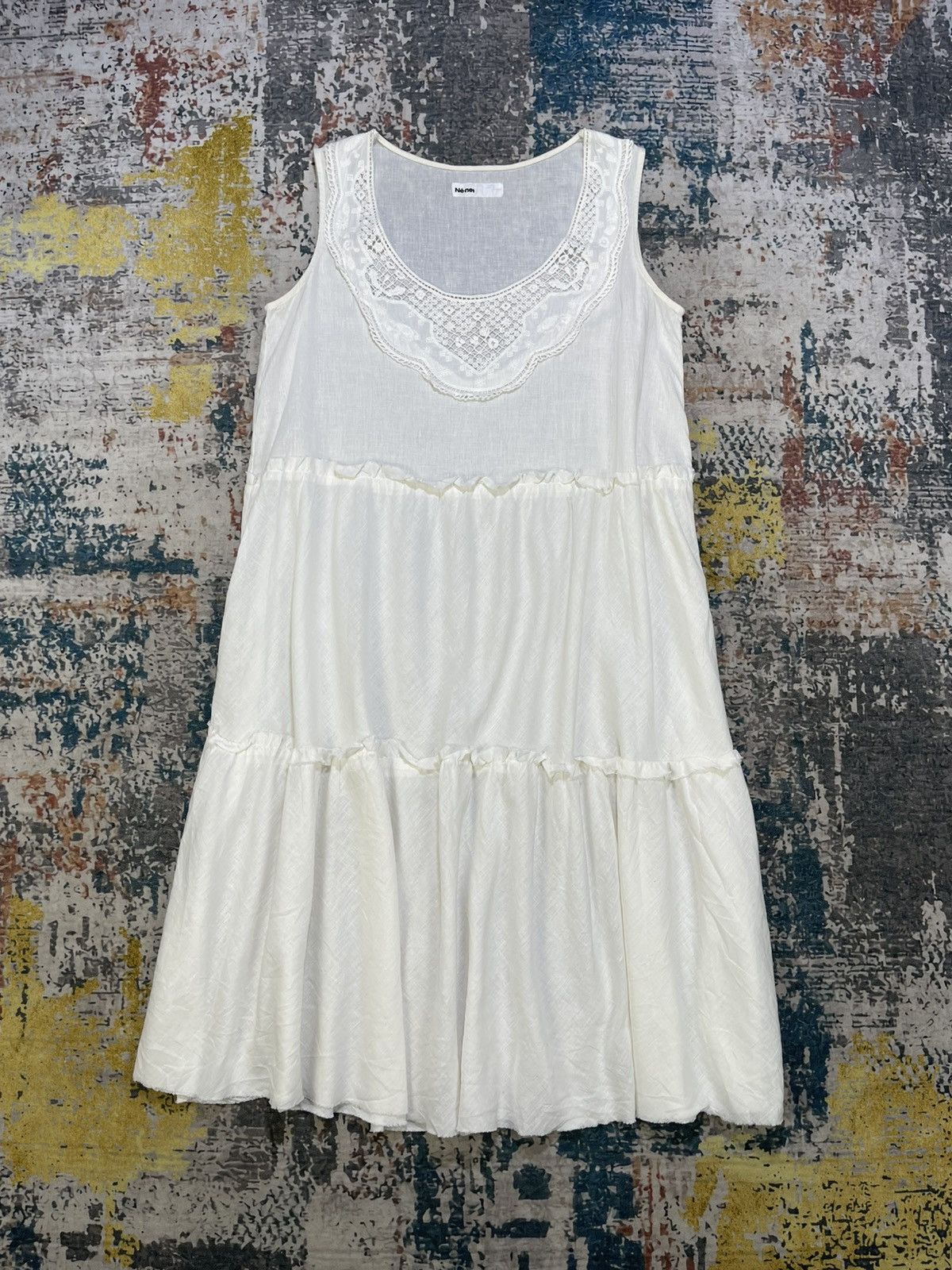 Ne-Net Issey Miyake Ne-Net Crochet Lace Neckline Tiered Dress Size XS / US 0-2 / IT 36-38 - 2 Thumbnail