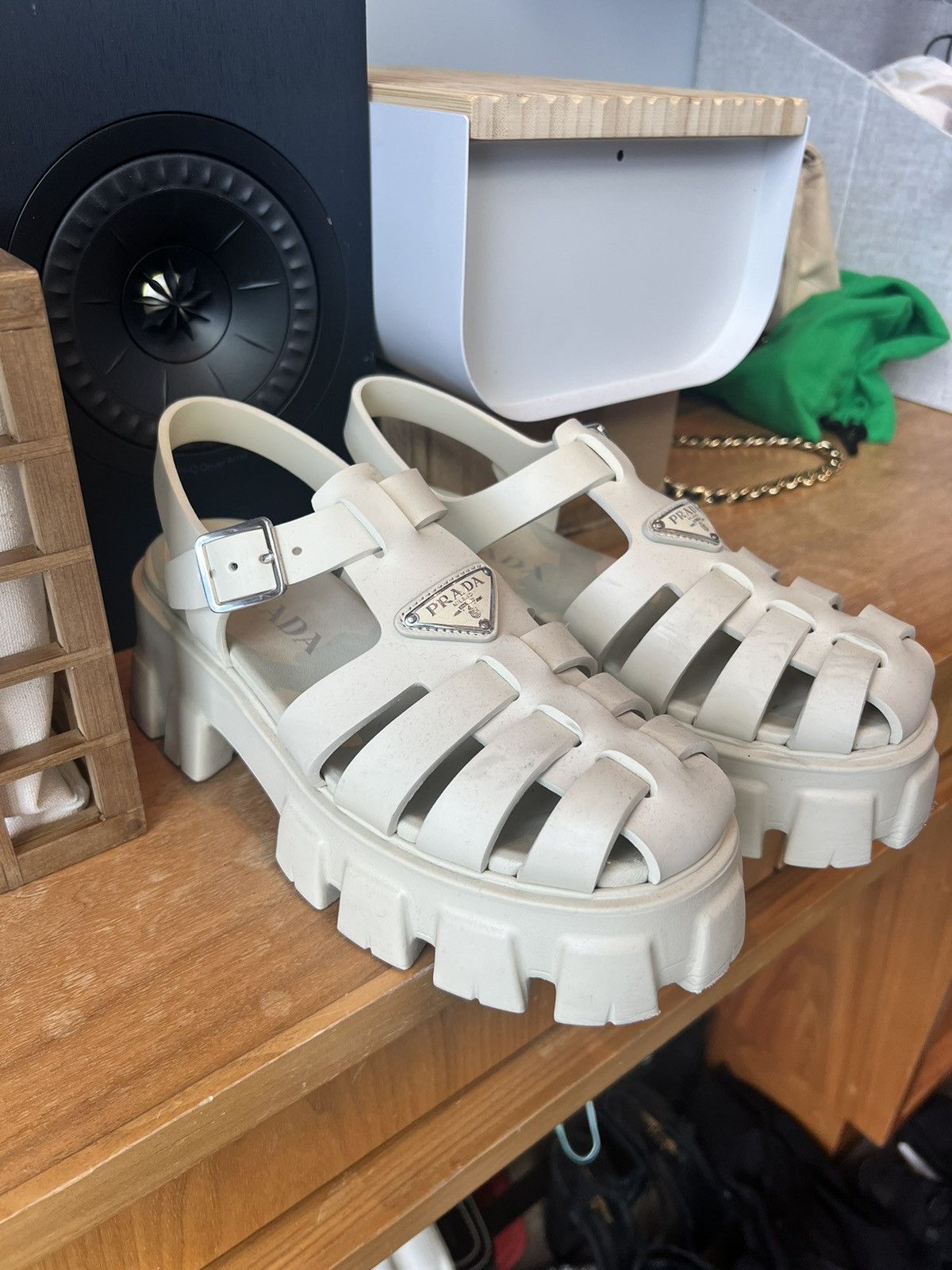 Prada Prada Rubber Monolith sandals in Quartz 39/9 Size US 9 / IT 39 - 3 Thumbnail