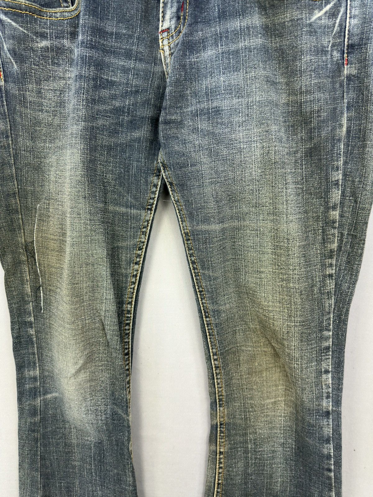 If Six Was Nine B.C.B.G Cross Skull Distressed Flared Jeans Size US 33 - 3 Thumbnail