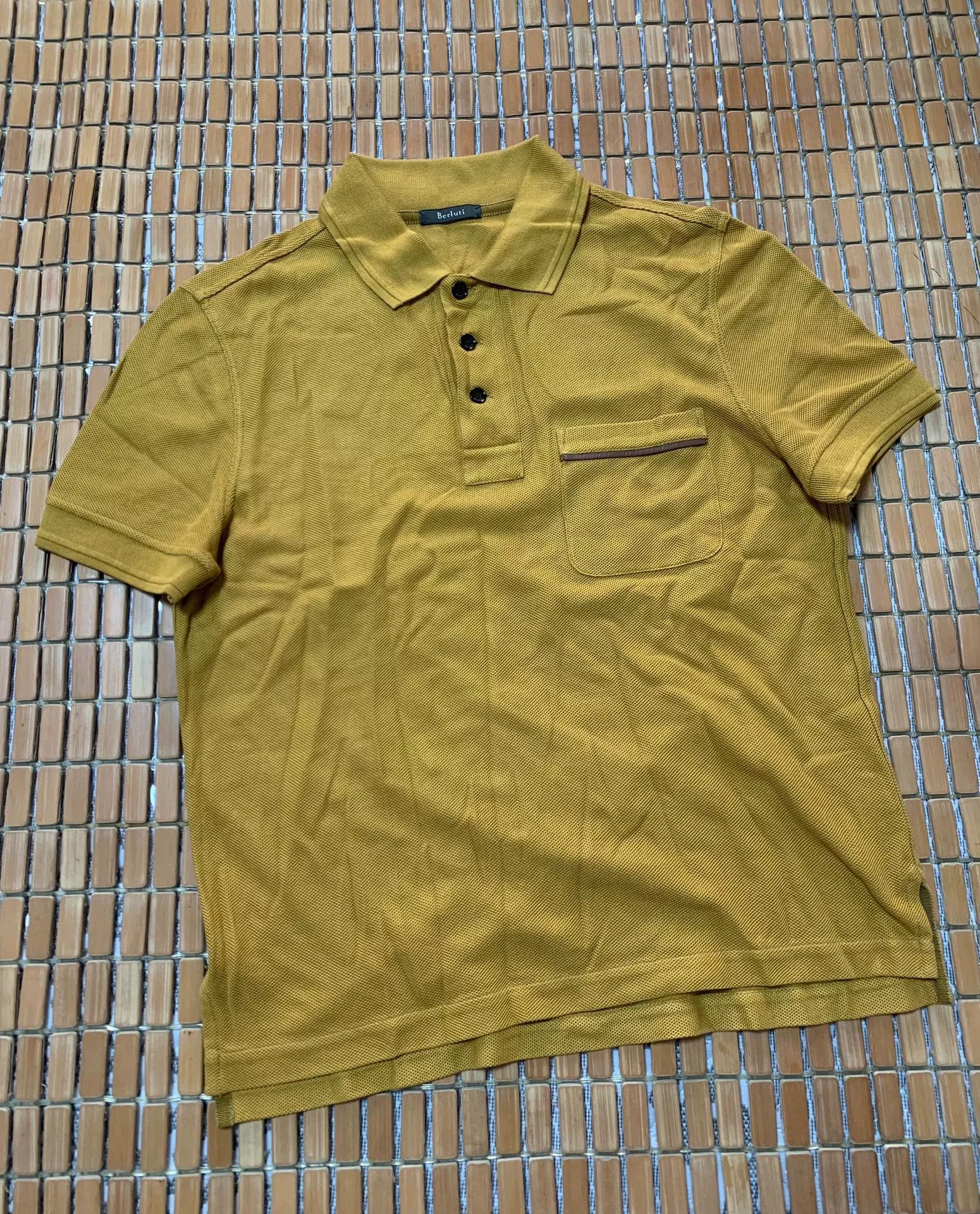 Berluti Berluti Yellow Polo Leather Shirt Size US S / EU 44-46 / 1 - 1 Thumbnail