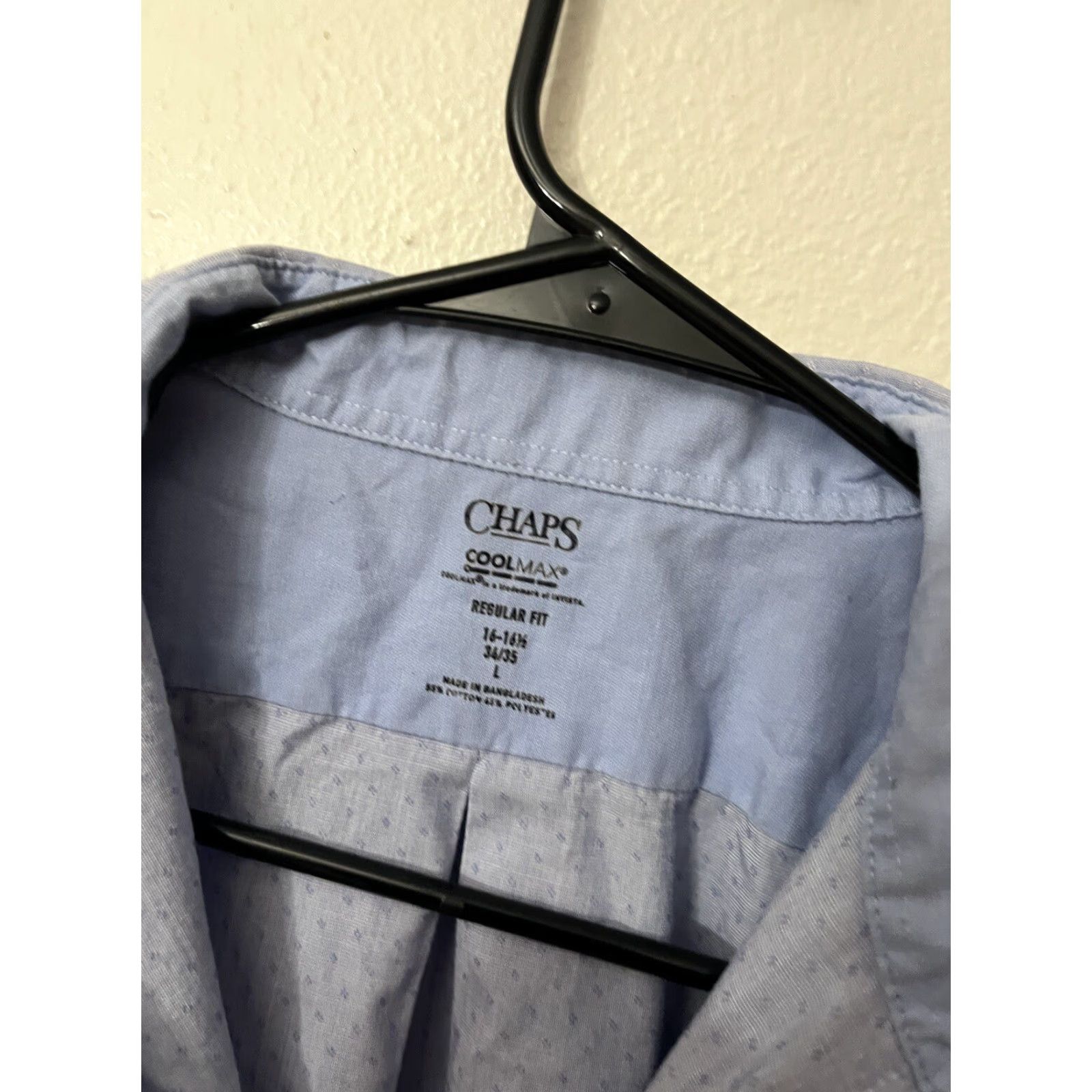 Chaps Chaps Button-Up Shirt Mens Blue Long Sleeve Regular Cotton Blend Button-Down Collared Shirt Adult L Size US L / EU 52-54 / 3 - 3 Thumbnail