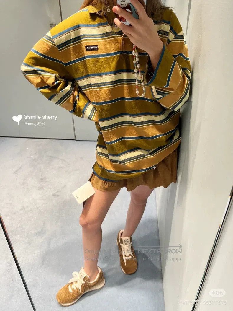 Miu Miu Miu Miu Size XS Striped PoLo shirt Size XS / US 0-2 / IT 36-38 - 9 Thumbnail