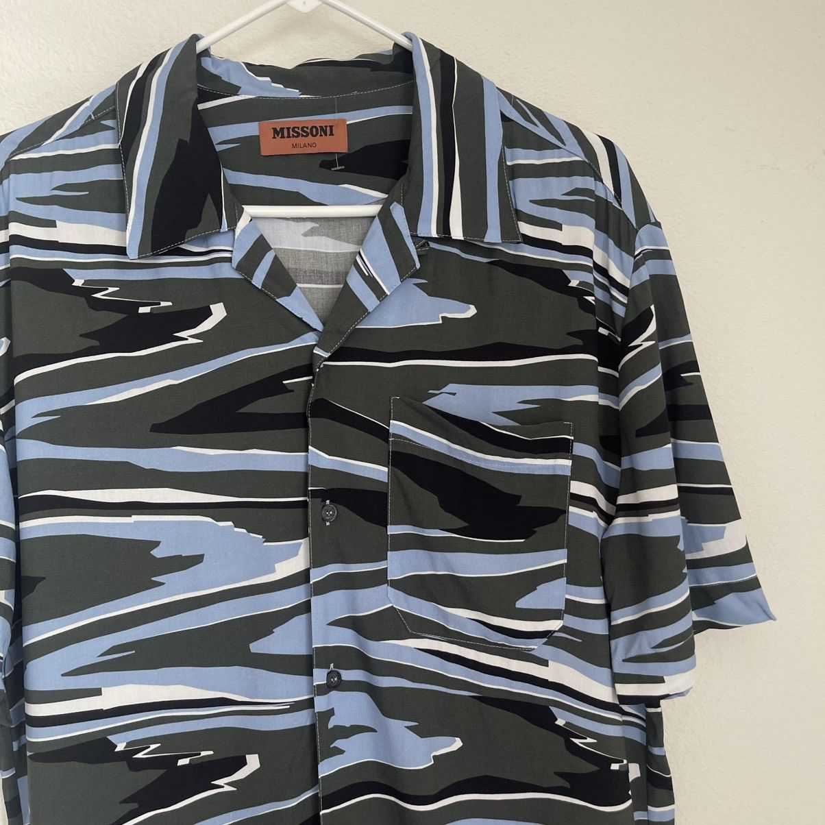 Missoni NEW Missoni Viscose Rayon Button Down Short Sleeve Shirt Size US S / EU 44-46 / 1 - 1 Thumbnail