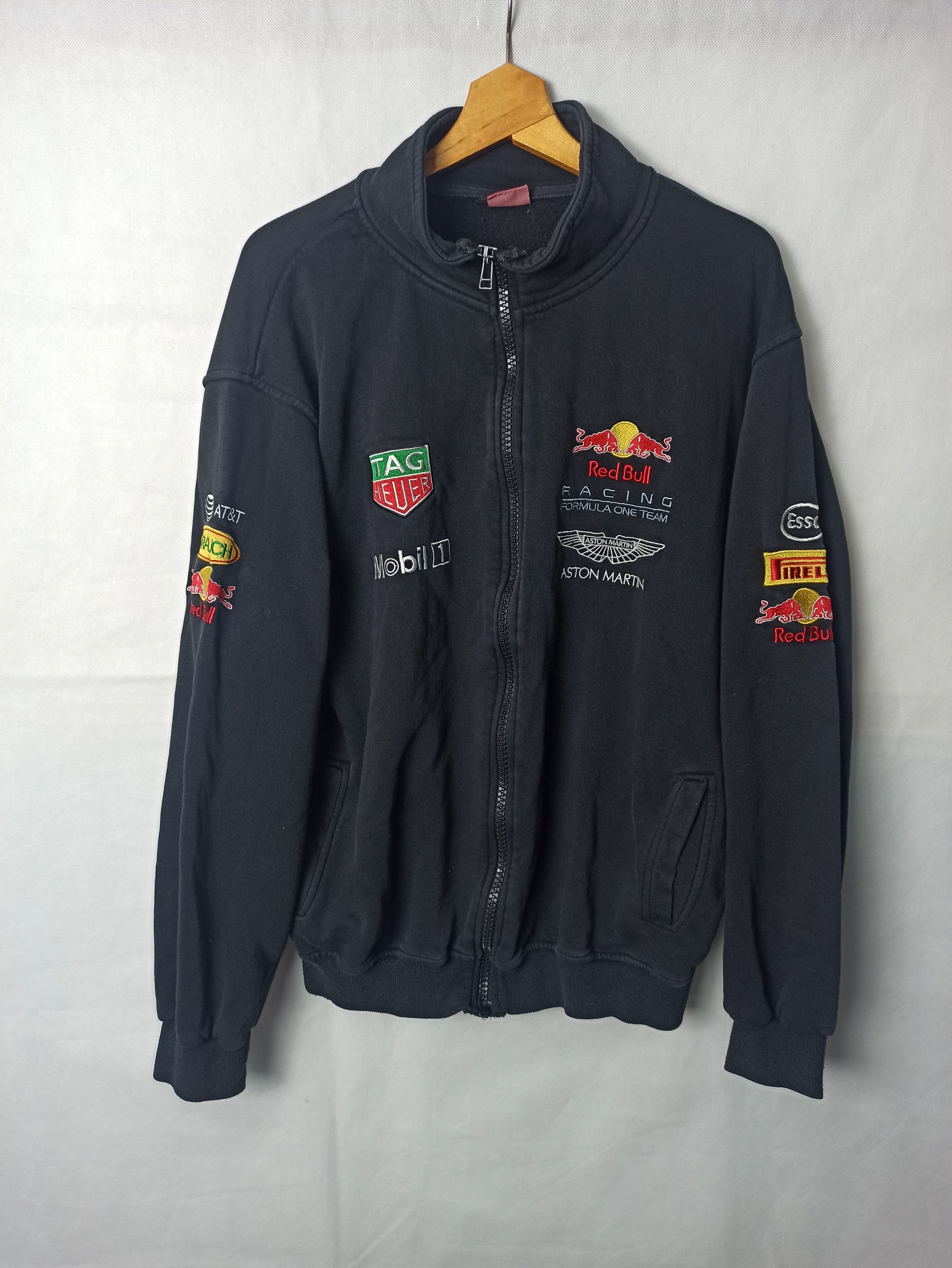 image of Formula Uno x Nascar Vintage Formula One Aston Martin Redbull Zip Sweatshirt in Black (Size XL)