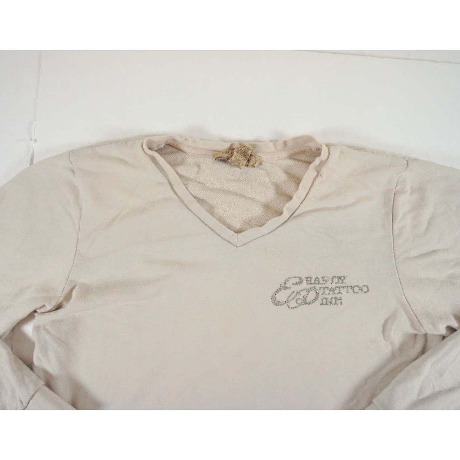 Ed Hardy Ed Hardy Sweater Womens XL Beige Lightweight V-Neck Long Sleeve Pullover Casual Party Size XL / US 12-14 / IT 48-50 - 2 Thumbnail