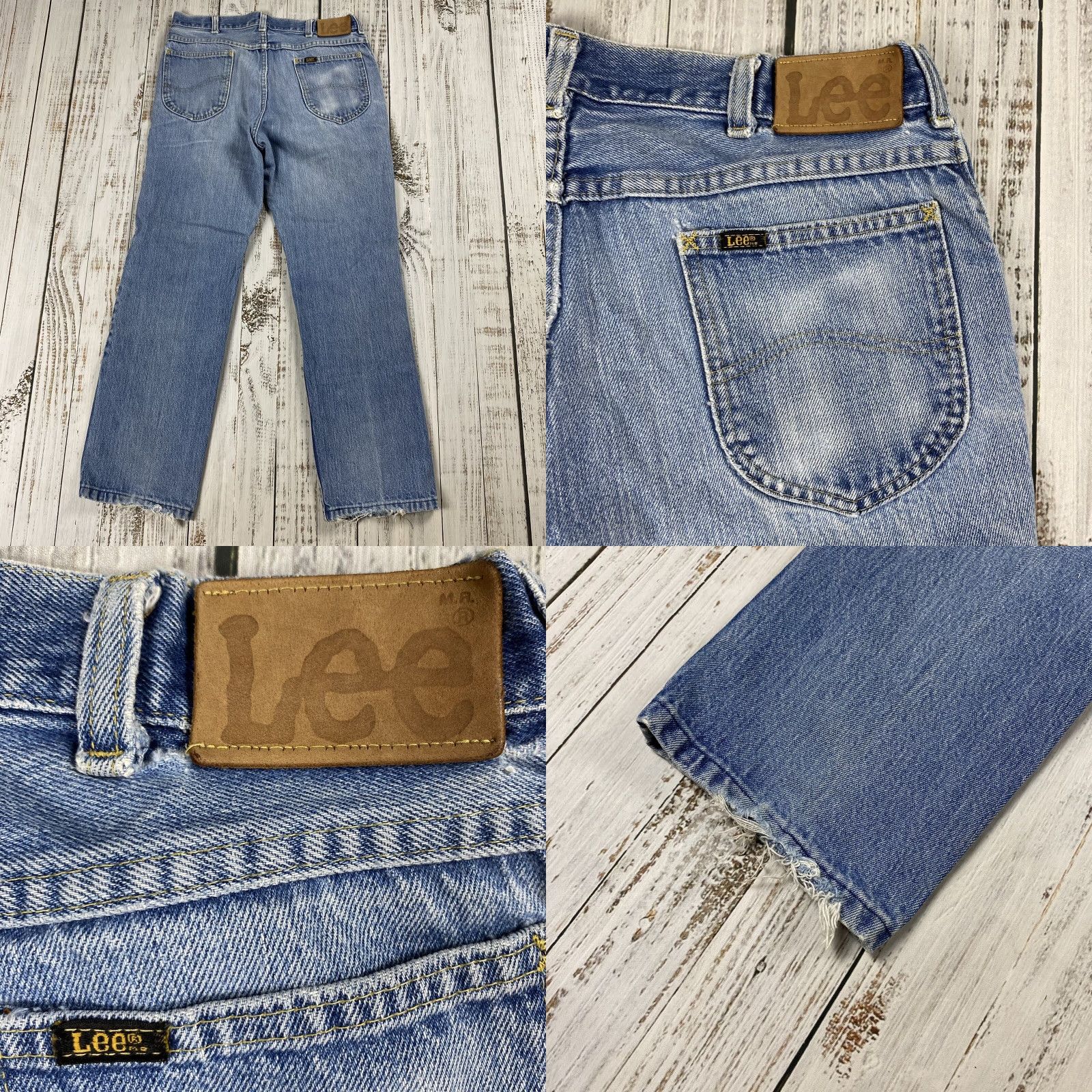Lee VINTAGE Lee Riders Jeans Mens 33x29.5 Regular Straight Blue 100% Cotton 80s 90s USA Made Denim Size US 33 - 8 Thumbnail