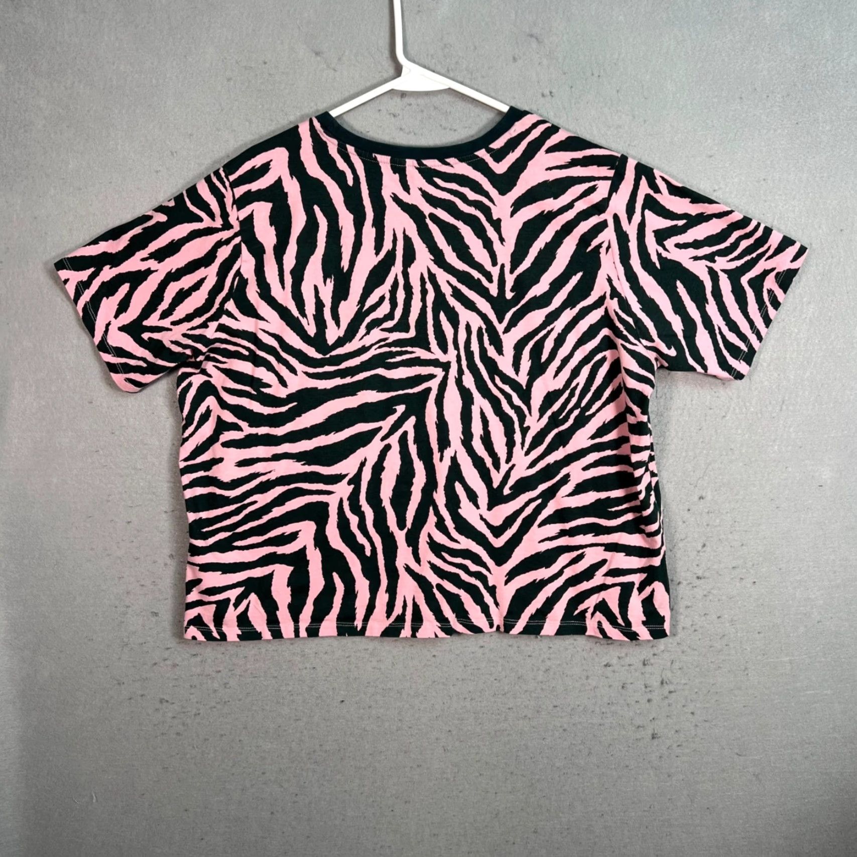 Asos VINTAGE ASOS Fearless Viva Girl Zebra Print Cropped T-Shirt Adult Womens 14 Pink Zebra 90s Womens Size XL / US 12-14 / IT 48-50 - 2 Thumbnail