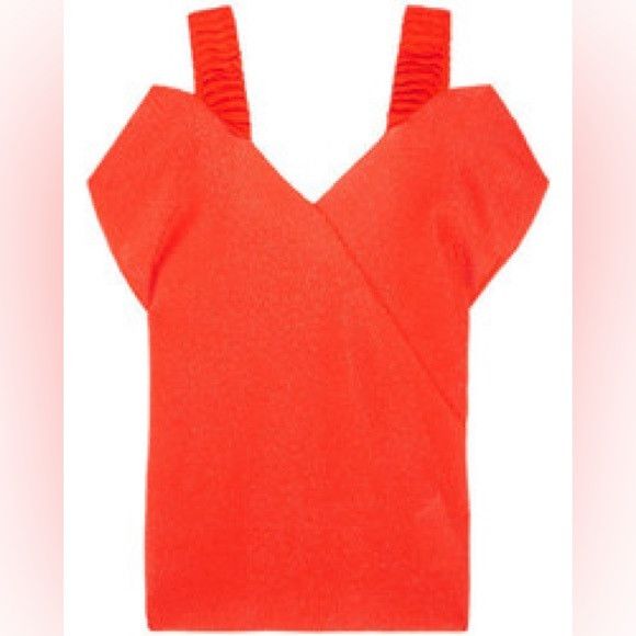 Victoria Beckham VICTORIA BECKHAM Off the shoulder stretch knit top in orange Size M / US 6-8 / IT 42-44 - 3 Thumbnail