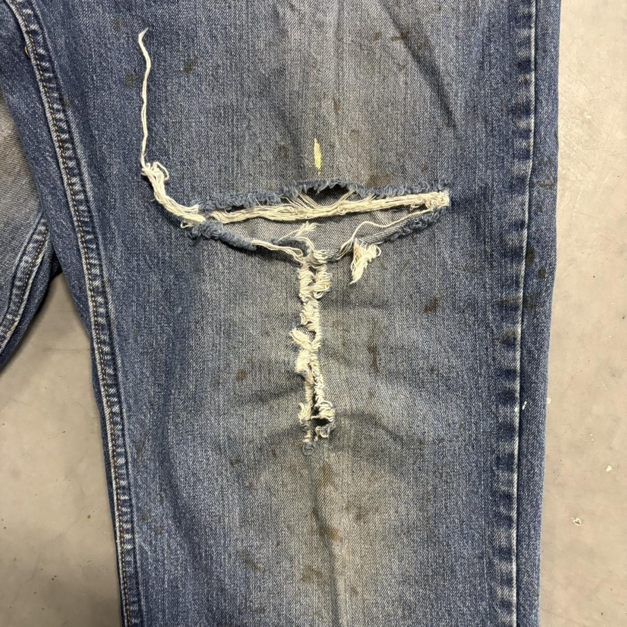 Old Navy × Vintage Crazy Vintage Y2K/2000s Baggy Old navy Streetwear Style Medium Wash ripped Denim Jeans! Size US 38 / EU 54 - 6 Thumbnail