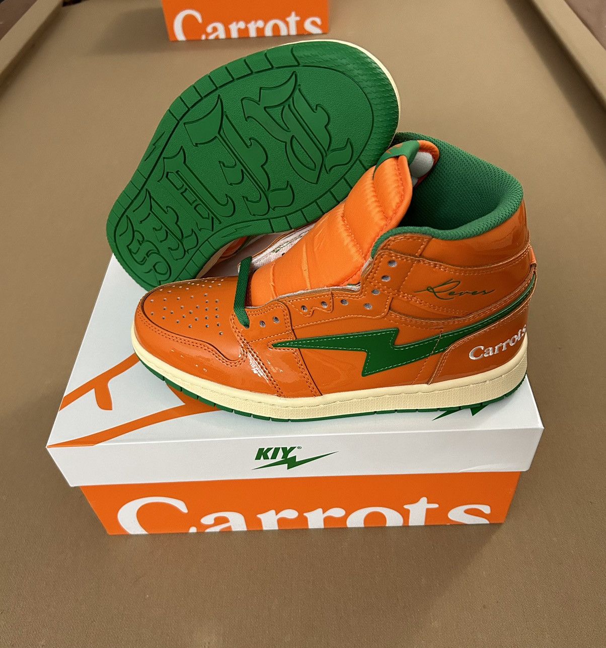 image of Carrot By Anwar Carrots X Reves Paris X Kool Kiy Hi 85! Shoes in Orange, Men's (Size 7)