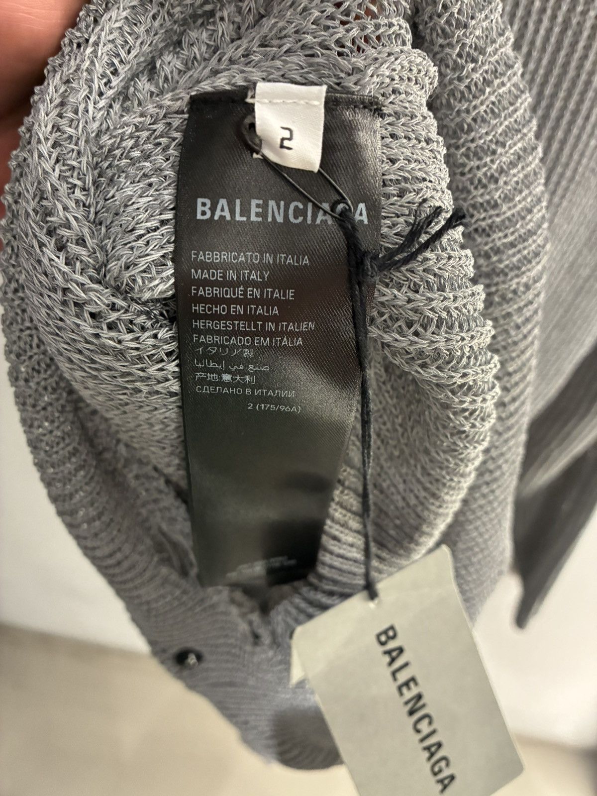 Balenciaga BALENCIAGA Reflective / Distressed Ribs Sweater Size US M / EU 48-50 / 2 - 7 Thumbnail