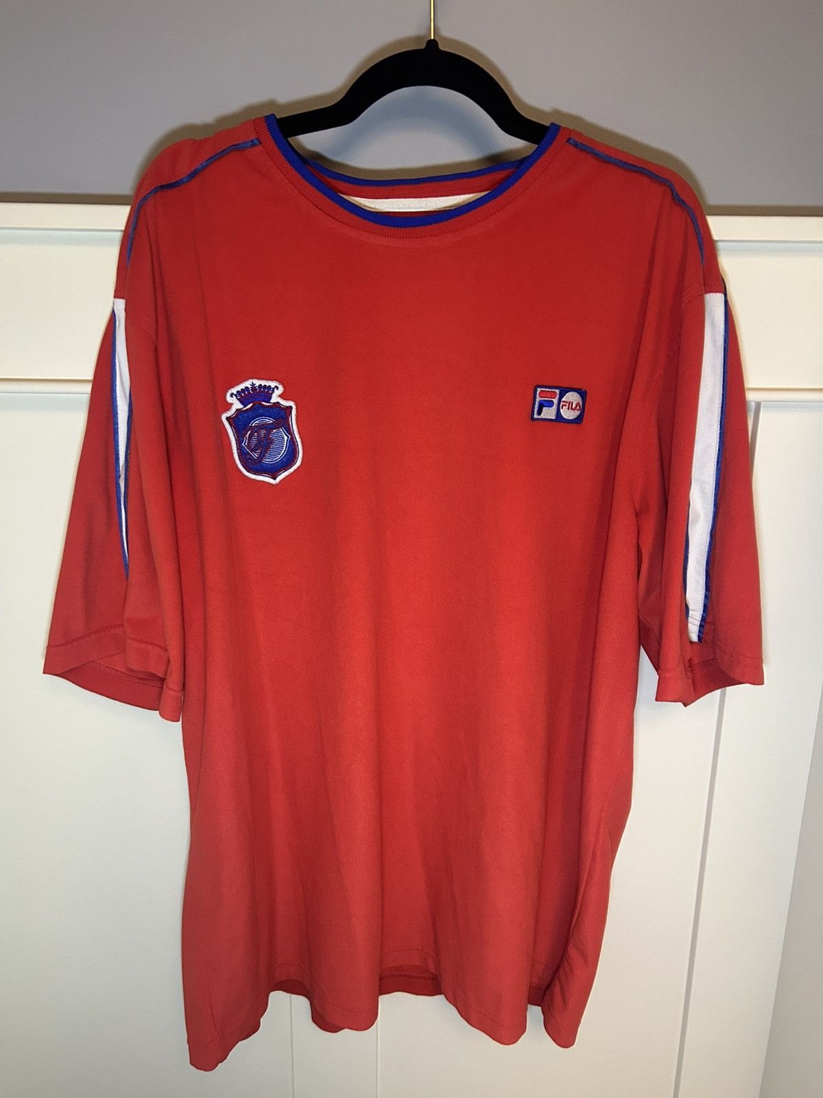 Fila × Vintage Vintage Fila soccer crest chain stitched oversized T-shirt Size US XL / EU 56 / 4 - 1 Thumbnail