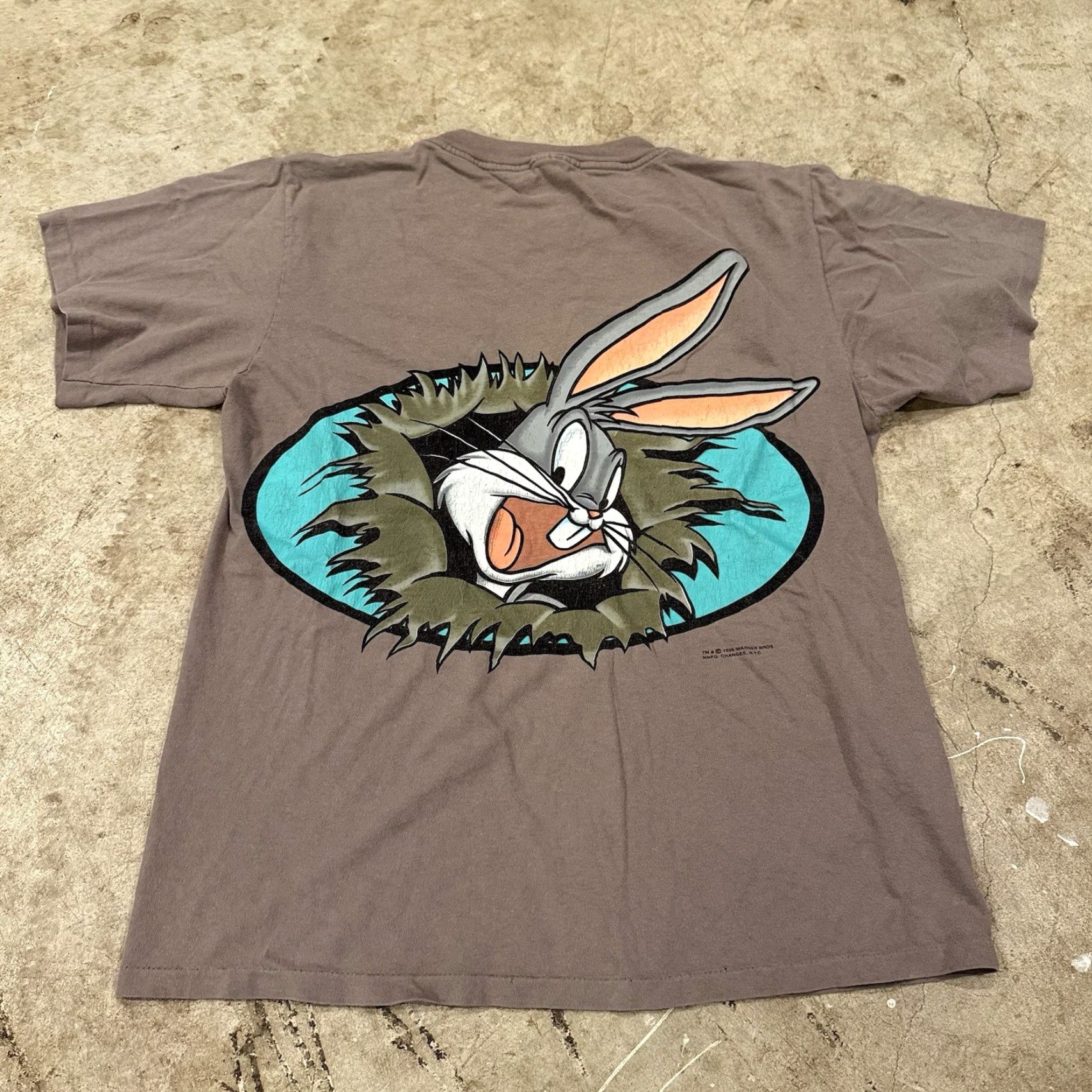 Vintage VINTAGE Looney Tunes Bugs Bunny Single Stitch Shirt Large 1995 Brown Cotton Graphic Tee Mens L Size US L / EU 52-54 / 3 - 2 Thumbnail