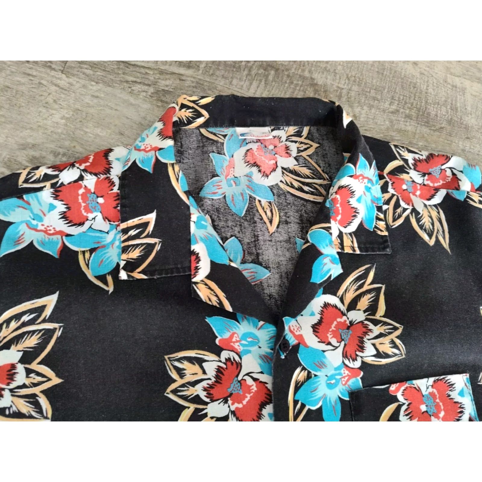 Vintage VINTAGE Islander Hawaiian Shirt Black Floral Rayon XL Button-Up Casual Mens Size US XL / EU 56 / 4 - 6 Thumbnail