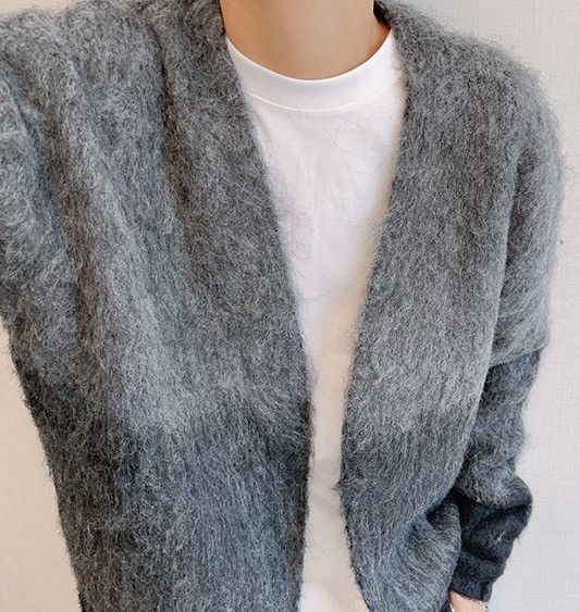 Japanese Brand Avant garde fashion punk gradient effect fluffy cardigan Size US L / EU 52-54 / 3 - 3 Thumbnail