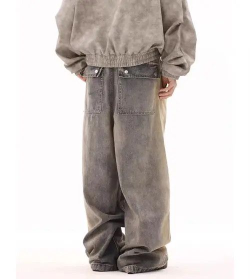 Japanese Brand × Jean Vintage washed distressed gradient wide-leg jeans Size US 34 / EU 50 - 3 Thumbnail