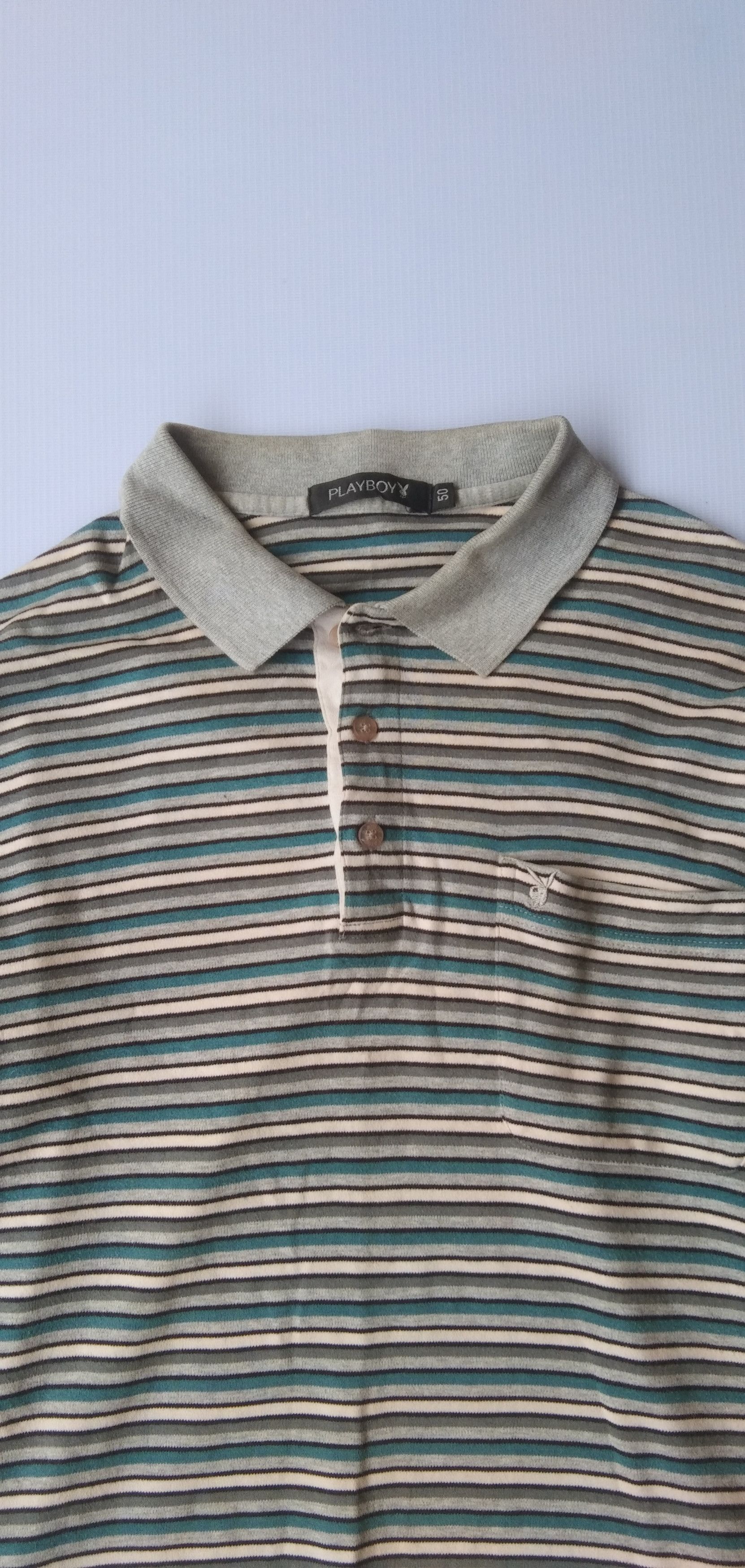 Playboy Vtg playboy stripe long poloshirt Size US M / EU 48-50 / 2 - 2 Thumbnail