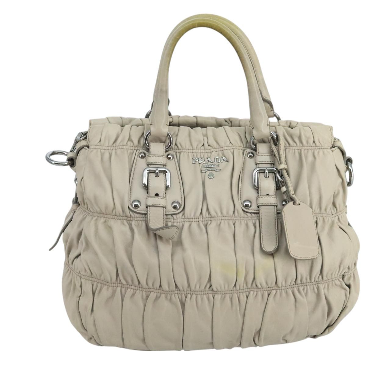 Prada Nappa Gauffré Beige Leather Handbag (Pre-Owned) Size ONE SIZE - 1 Thumbnail