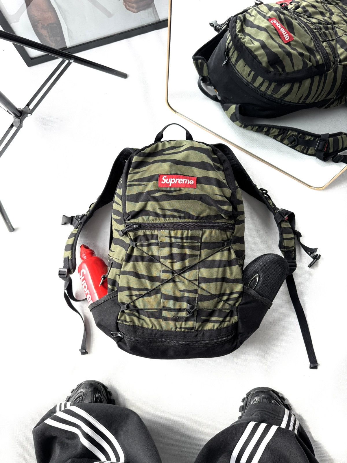Supreme Vintage Archive Supreme 00s Box Logo Olive Zebra Backpack
