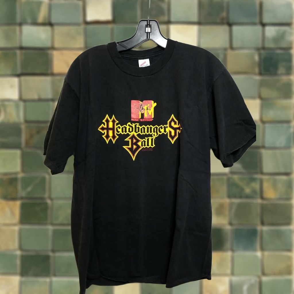 Bally VINTAGE HeadBangers Ball MTV Shirt XL 1991 Mens T-Shirt 90s Black Distressed Graphic Size US XL / EU 56 / 4 - 1 Thumbnail