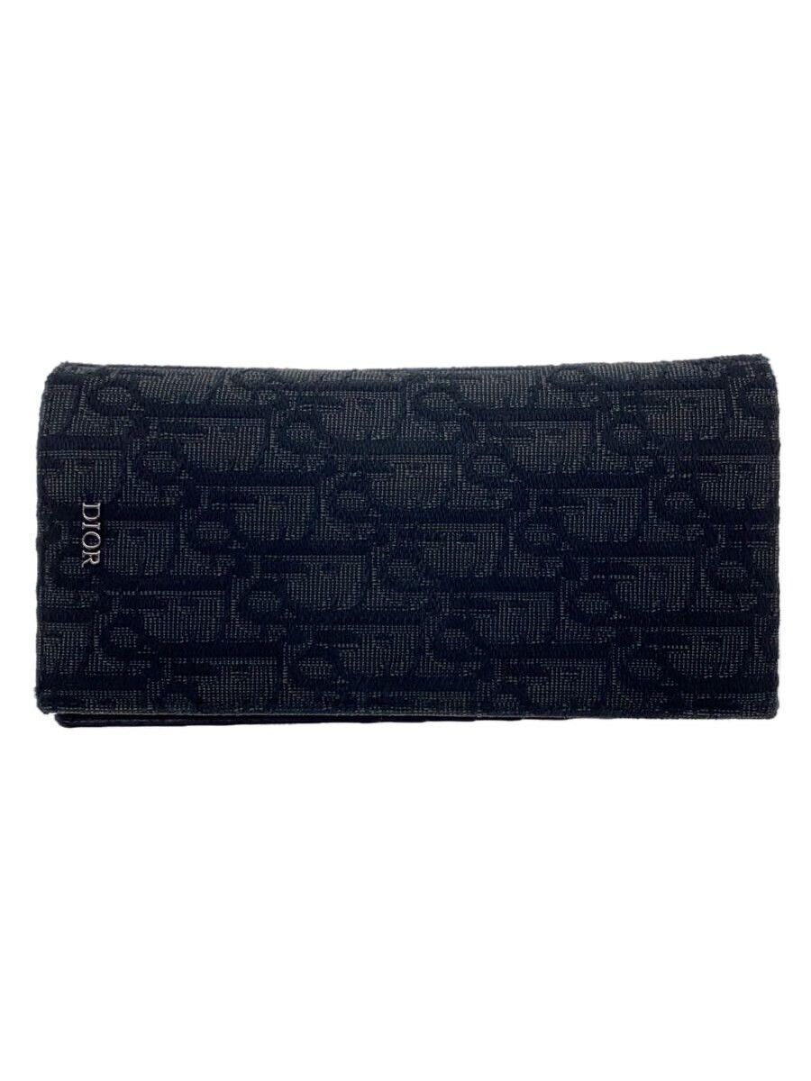 Dior Dior Monogram Canvas Vertical Long Wallet Black Size ONE SIZE - 1 Thumbnail