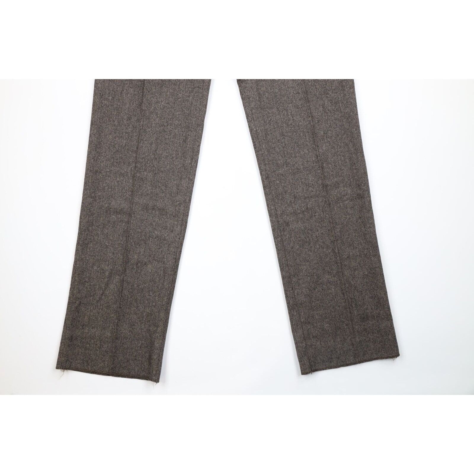 Ralph Lauren × Vintage Vintage 80s Ralph Lauren Unhemmed Wool Herringbone Pants Size US 30 / EU 46 - 4 Thumbnail