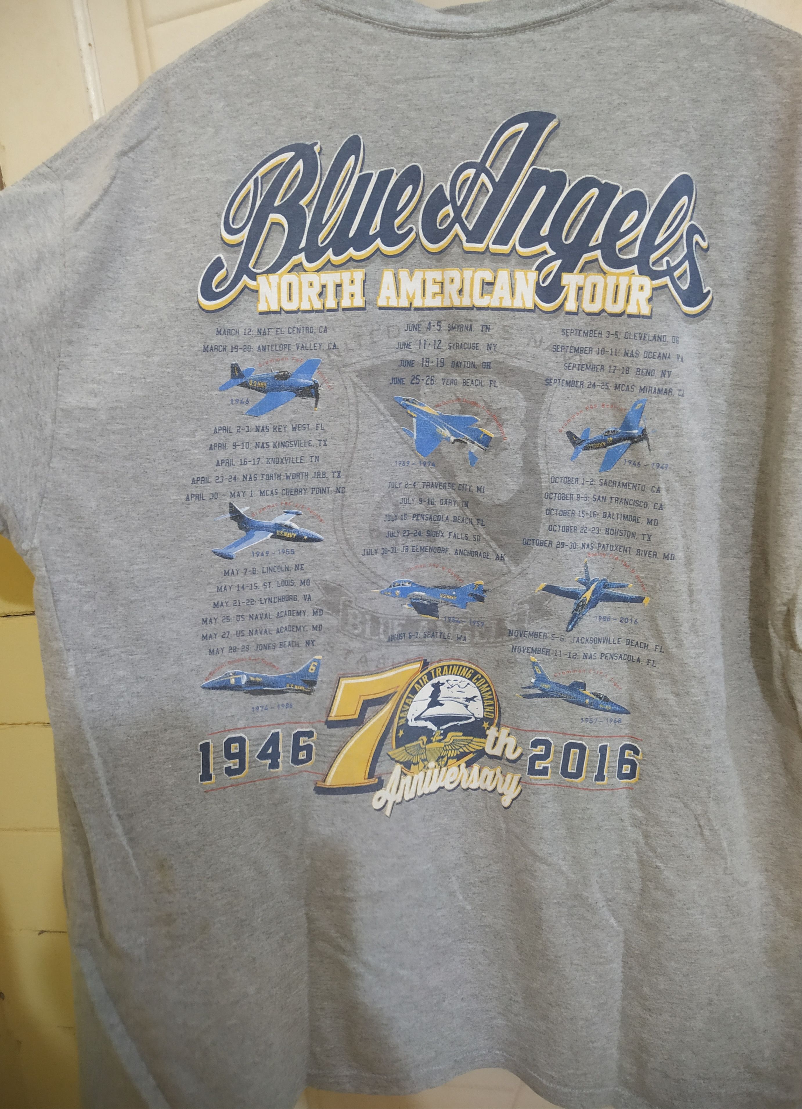 Vintage Blue Angels North American Tour 2016 70th Anniversary Size US XL / EU 56 / 4 - 3 Thumbnail