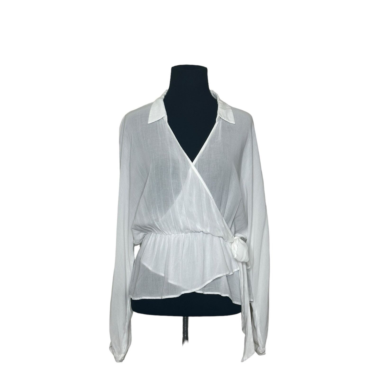 Zara Zara white sheer long sleeves peplum blouse size small Size S / US 4 / IT 40 - 4 Thumbnail