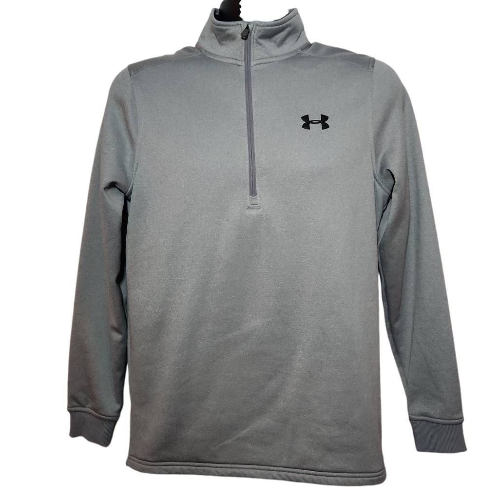 Under Armour Under Armour Men's Size Small Light Gray Loose Fit Fleece Lined 1/4 Zip Polo Size US S / EU 44-46 / 1 - 1 Thumbnail