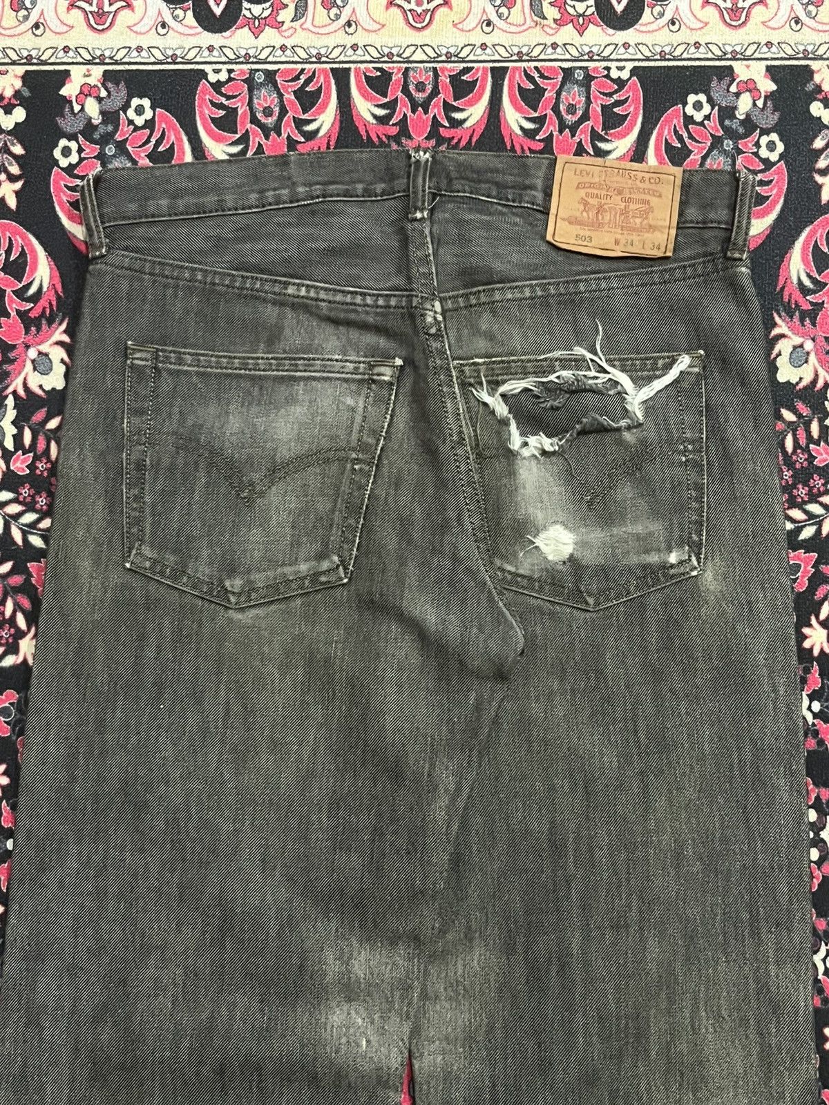 Levi's ⚡️Distressed⚡️Vintage Levi’s 503 Mud Washed Frayed Leg Jeans Size US 34 / EU 50 - 8 Thumbnail