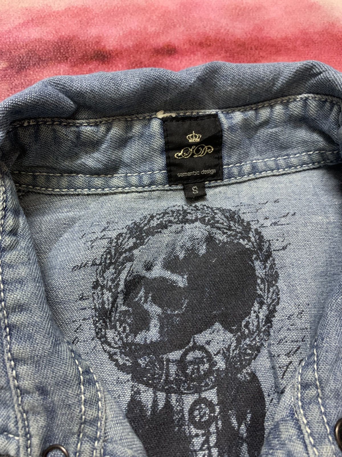 semanticdesign 2000’s Semantic - Tribal Poem Punk Grunge Chambray Shirt Size US S / EU 44-46 / 1 - 6 Thumbnail