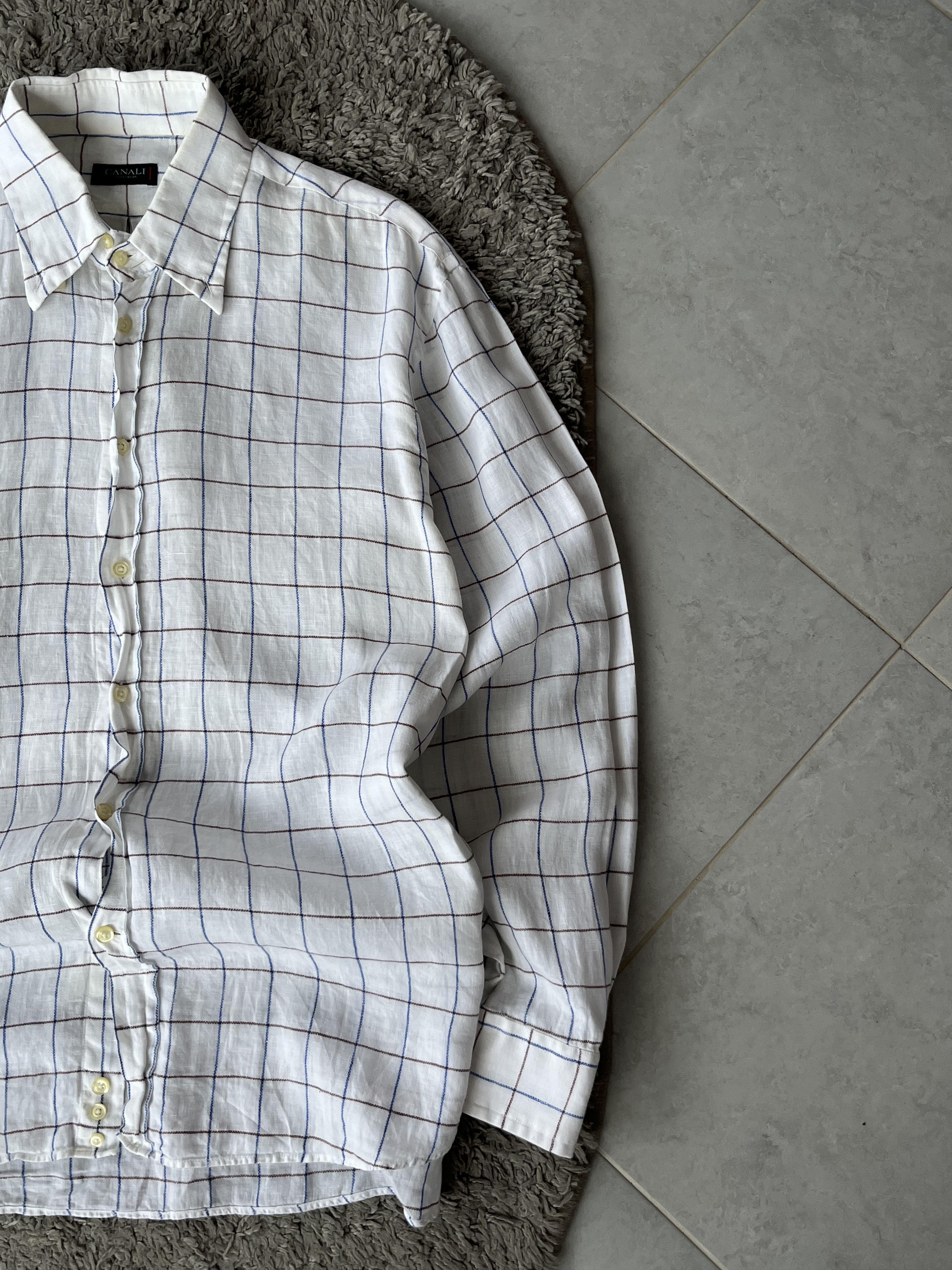 Canali CANALI Vintage Checkered Shirt Very Rare MADE IN ITALY Size US XL / EU 56 / 4 - 4 Thumbnail