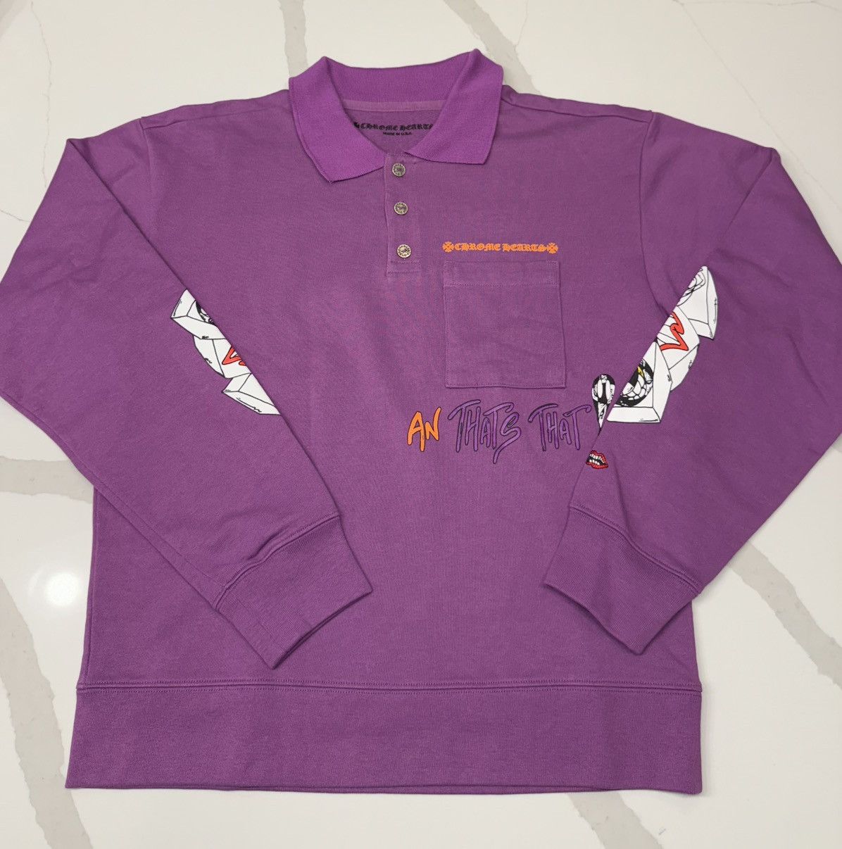 Chrome Hearts 🔥Chrome Hearts Mattyboy Purple Polo Shirt🔥 Size US S / EU 44-46 / 1 - 1 Thumbnail